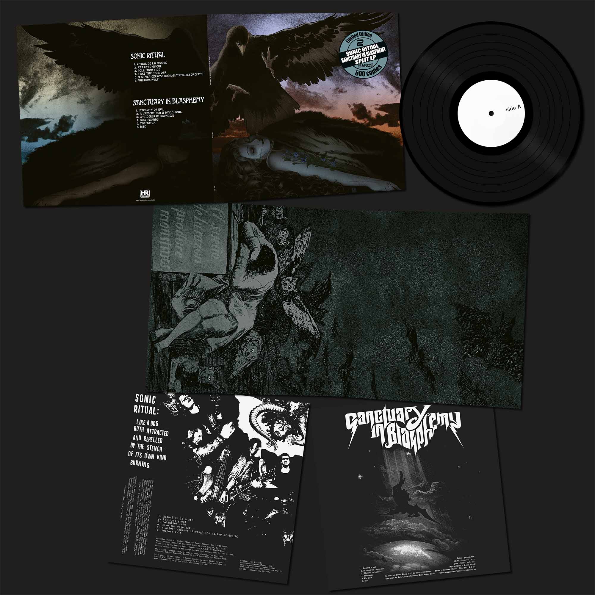 SONIC RITUAL/ SANCTUARY IN BLASPHEMY - Split LP